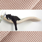 Cat's Atelier Półka na ścianę dla kota fala symetryczna lewa 75cm - jasny brudny róż