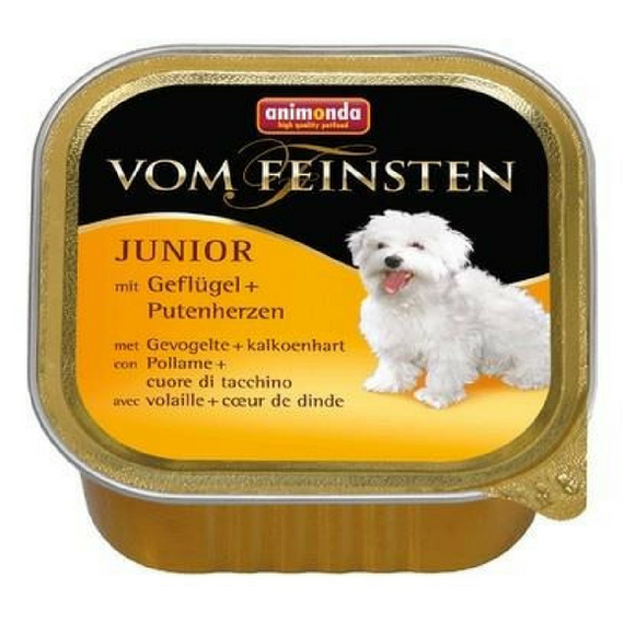 Animonda Vom Feinsten Junior drób z sercami indyczymi karma dla szczeniąt tacka 150 g