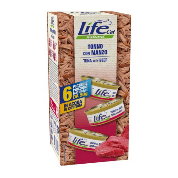 Life Cat Natural Tuńczyk z wołowiną multipack 6x50g
