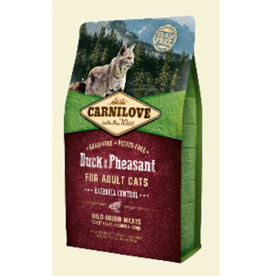 Carnilove Cat Duck & Pheasant Hairball Control karma sucha dla kotów dorosłych 2 kg