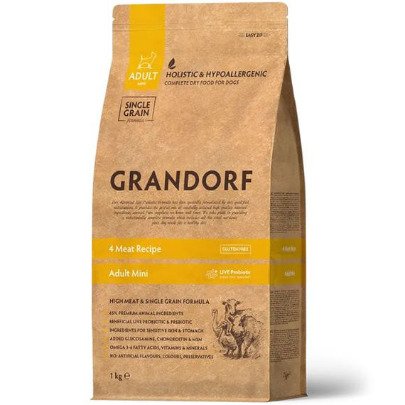 Grandorf Adult Mini 4 Meat 3kg sucha karma dla psów dorosłych