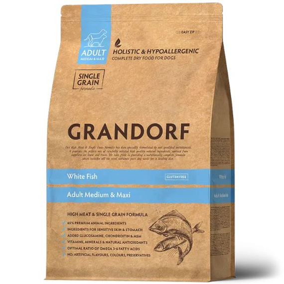 Grandorf Medium Maxi Adult White Fish 10kg – karma hipoalergiczna dla psów