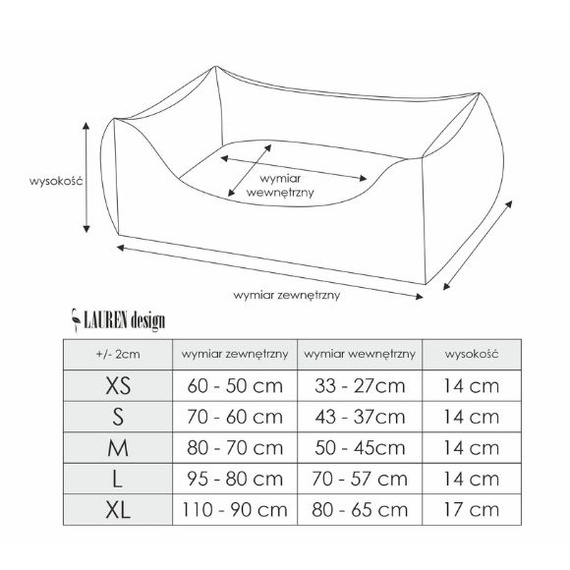 Lauren Design CEZAR - kanapa dla psa brąz + brąz struktura 80/70cm