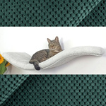 Cat's Atelier Półka na ścianę dla kota fala symetryczna lewa 75cm - butelkowa zieleń