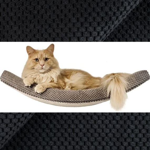 Półka na ścianę dla kota ŁUK 60 - czarna