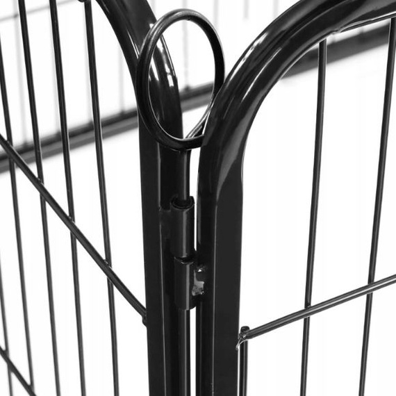 Kojec Metalowy 8 Paneli 80x60 cm – Składany, Czarny