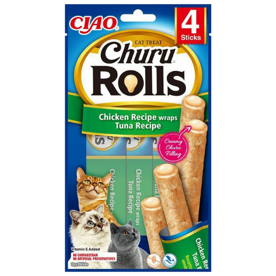 INABA Churu Rolls Chicken with Tuna przysmak dla kota kurczak z tuńczykiem 40g
