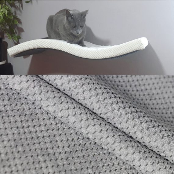 Półka dla kota FALA 75 symetryczna prawa kolor popielaty jasny