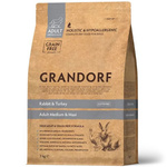 Grandorf Medium Maxi Adult Rabbit Turkey 3kg – karma hipoalergiczna dla psów 