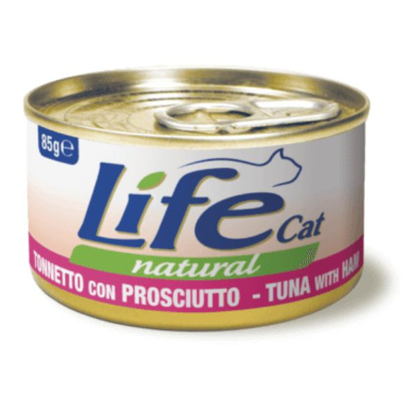 Life Cat Natural Tuńczyk z Szynką mokra karma dla kota puszka 85g