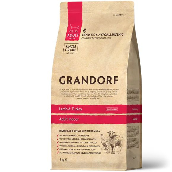 Grandorf Jagnięcina i Indyk sucha karma dla kotów dorosłych 400g