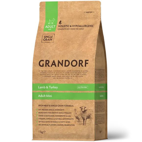 Grandorf Adult Mini Jagnięcina i Indyk 3kg sucha karma dla psów dorosłych