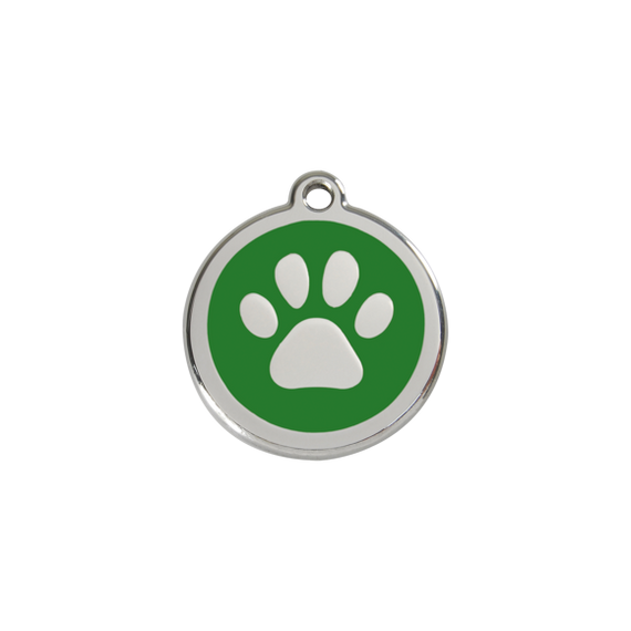 Adresówka dla psa lub kota mała - okrągła zawieszka ŁAPKA różne kolory- Red Dingo