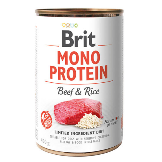 Brit Mono Protein Beef & Rice 400g - mokra karma dla psów