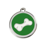 Adresówka dla psa średnia - okrągła zawieszka KOŚĆ różne kolory - Red Dingo