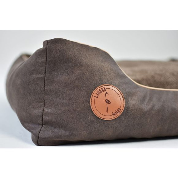 Lauren Design CEZAR - kanapa dla psa brąz + brąz struktura 95/80cm