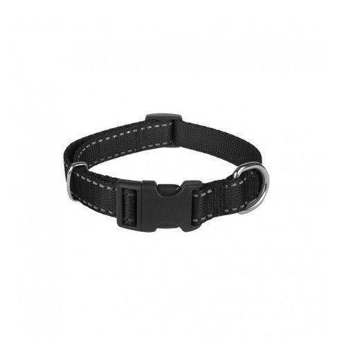 Chaba obroża dla psa taśma regulowana z odblaskiem obwód do 46cm czarna