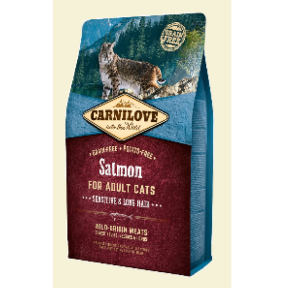 Carnilove Cat Salmon Sensitive & Long Hair karma sucha dla kotów dorosłych 400 g