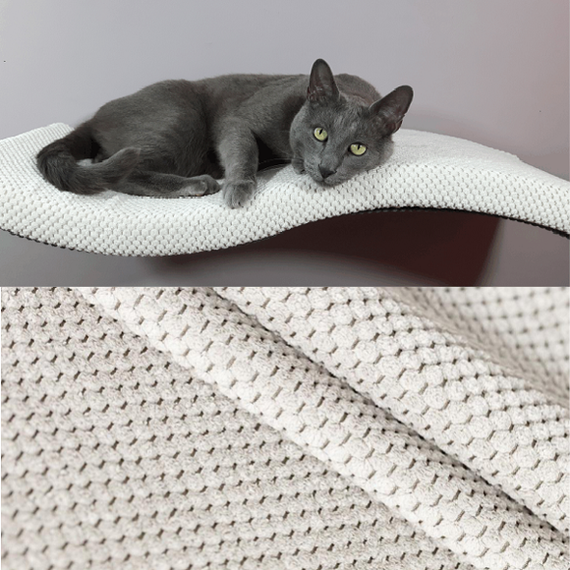 Półka dla kota FALA 75 symetryczna lewa kolor kremowy