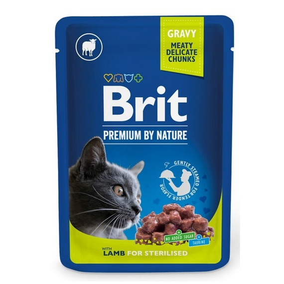 Brit Premium by Nature Cat Sterilised 100g jagnięcina w sosie