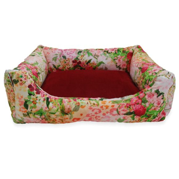 Bimbay Kanapa welurowa Pastelowa łąka 80x65cm - legowisko dla psa lub kota