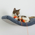 Półka na ścianę dla kota ŁUK 60 - kremowa