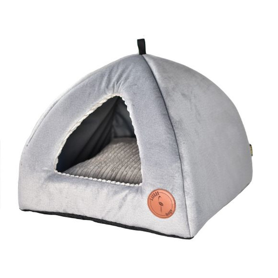 Budka dla kota lub psa 50x50cm Lauren Design BELLA srebrny velvet