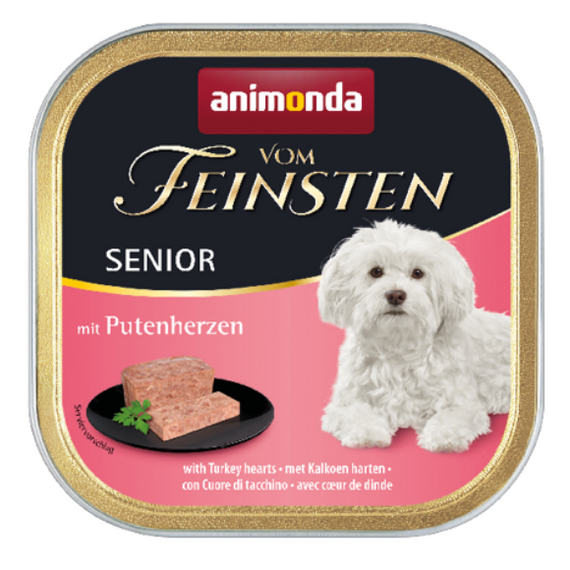 Animonda Vom Feinsten Dog Senior karma dla starszych psów serca indycze tacka 150g