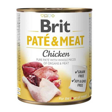 Brit Pate & Meat Chicken - wilgotna karma z kurczakiem dla psów, puszka 800g