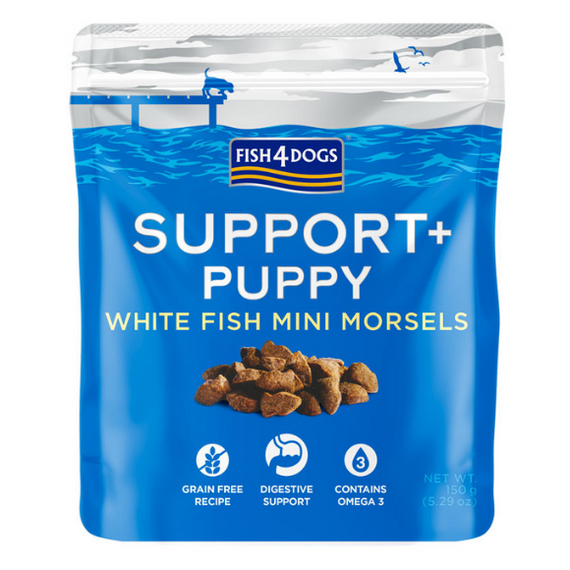 Fish4Dogs Support+ Puppy White Fish Morsels – przysmaki dla szczeniąt wspomagające trawienie