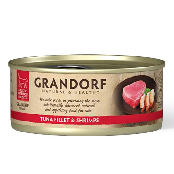 Grandorf Filet z Tuńczyka z Krewetkami mokra karma dla kotów 70g