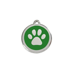 Adresówka dla psa lub kota mała - okrągła zawieszka ŁAPKA różne kolory- Red Dingo