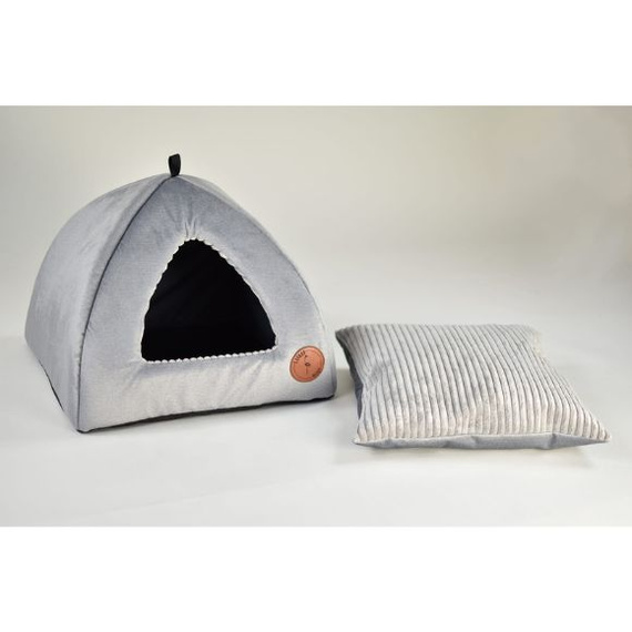 Budka dla kota lub psa 40x40cm Lauren Design BELLA srebrny velvet