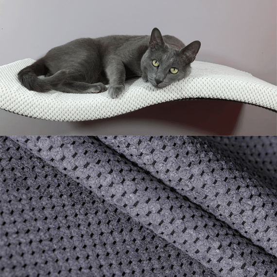 Półka dla kota FALA 75 symetryczna lewa kolor granatowy