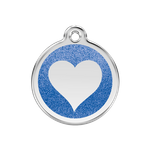 Adresówka dla psa średnia - BROKATOWE SERCE różne kolory - Red Dingo