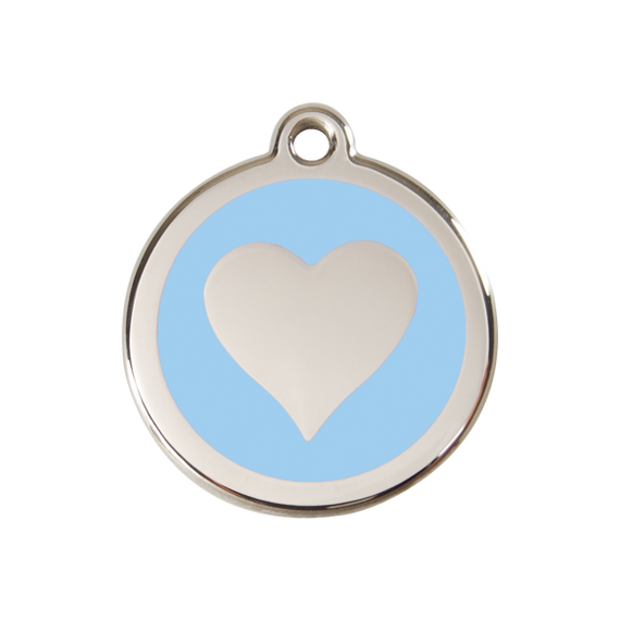 Adresówka dla psa średnia - okrągła zawieszka SERCE różne kolory - Red Dingo