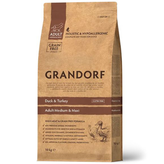 Grandorf Medium Maxi Adult Duck Turkey 3kg – karma hipoalergiczna dla psów 