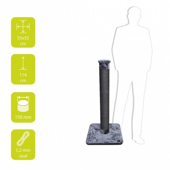 Wysoki drapak dla kota słupek 115cm ciemny szary EBI
