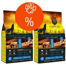 Ambrosia sucha karma dla psa Jagnięcina i Świeży Łosoś 2x12kg