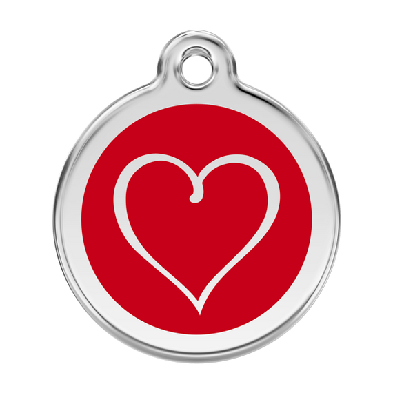 Adresówka dla psa duża - okrągła zawieszka TRIBAL SERCE różne kolory - Red Dingo