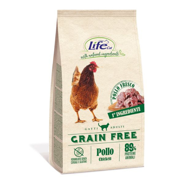 Life Cat Natural Grain Free Kurczak sucha karma dla kotów dorosłych 1,5kg