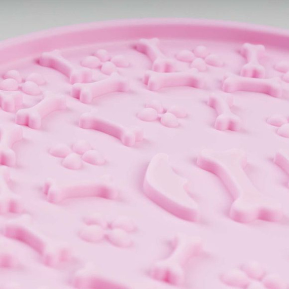 DUVO+ mata do lizania dla psa 15 × 15 cm – zabawka behawioralna różowa