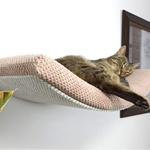 Półka na ścianę dla kota ŁUK 60 - jasnoszara