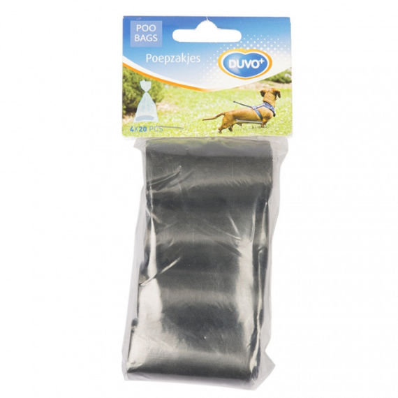 Czarne woreczki na psie odchody 4 x 20 szt. Duvo+