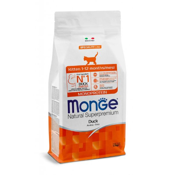 Monge Monoprotein Kitten Kaczka 400g sucha karma dla kociąt