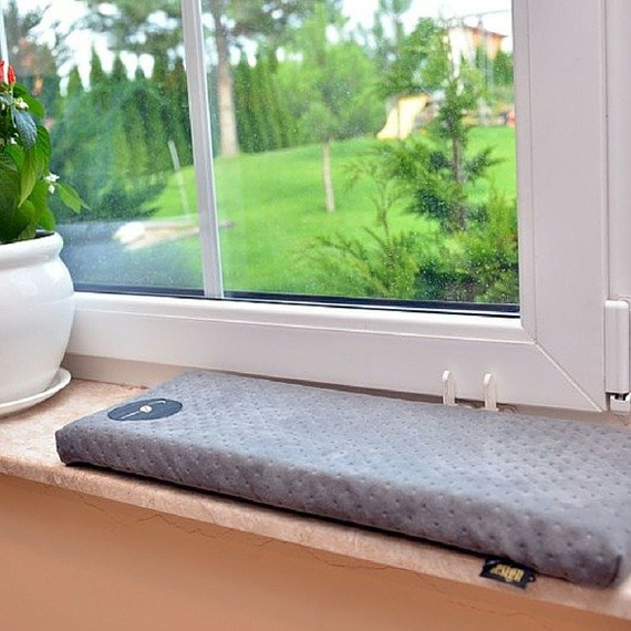 Materac na parapet dla kota Lauren Design CLEO 50x20cm brąz struktura