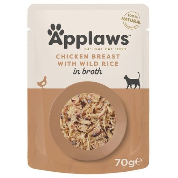 Applaws pierś z kurczaka z dzikim ryżem w bulionie 70 g – mokra karma dla kotów