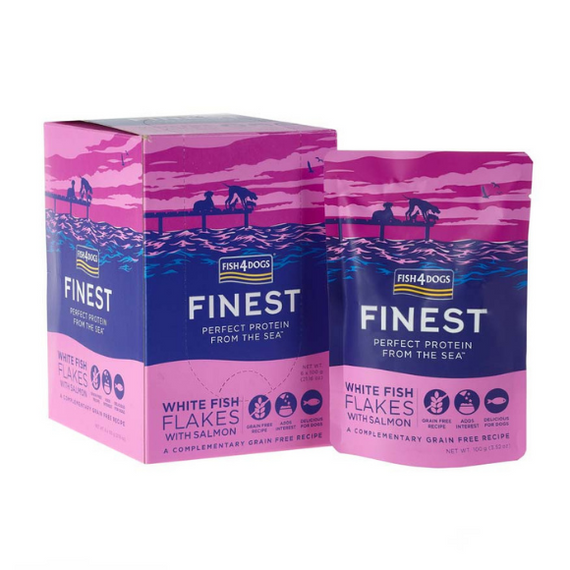 Fish4Dogs Finest Biała ryba z łososiem sasz. 100g