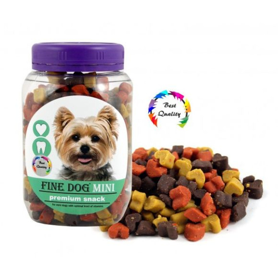 Fine Dog Mini Small Hearts Soft Mix - smakołyki do nagradzania, dla psów małych ras, 280g