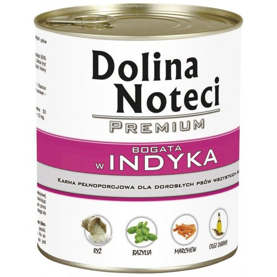 Dolina Noteci Premium indyk 800g - mokra karma dla dorosłego psa 